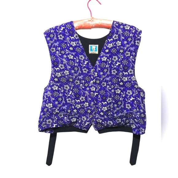 Desert West by Sherry Holt Made in USA Purple Western Cowboy Vest Small - Picture 2 of 5